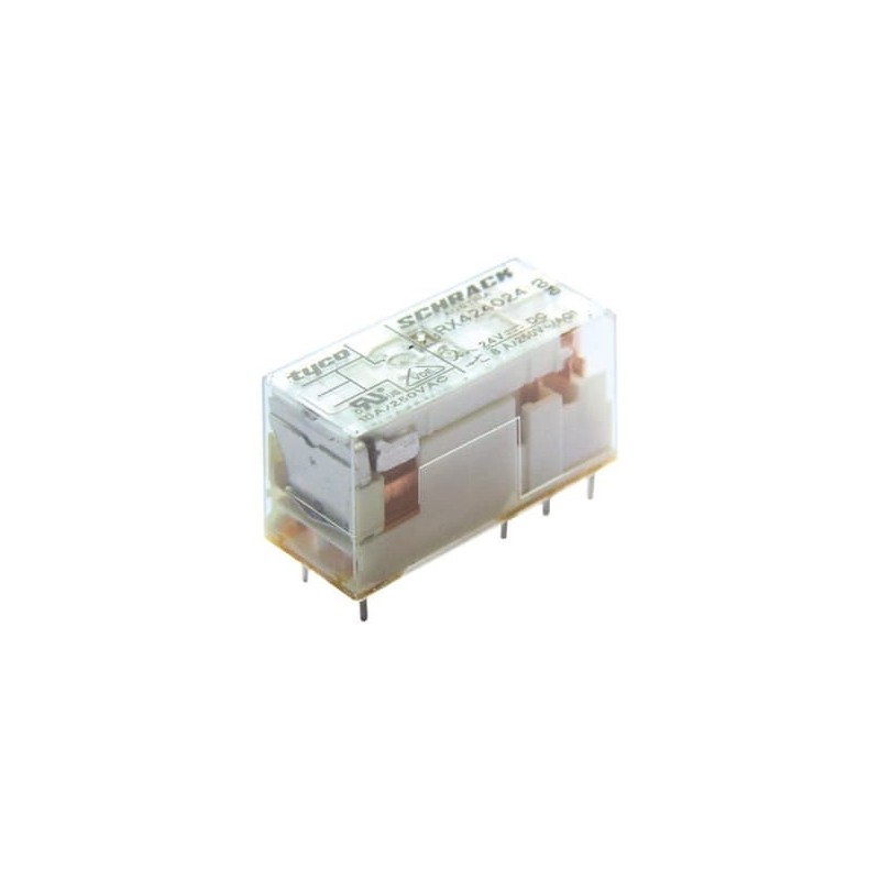 RX424012 Schrack Tyco PCB Relay 12Vdc / 8A/250Vac DPDT رله