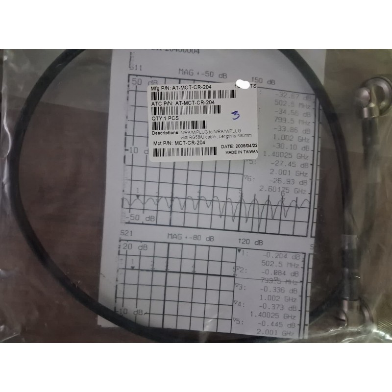 کابل کواکسیال RG58 جامپر 53cm وارداتی همراه با تست شیت