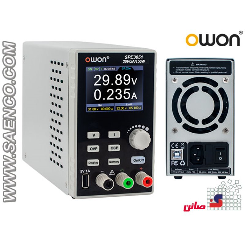 منبع تغذیه 30 ولت 5 آمپر  OWON مدل SPE3051